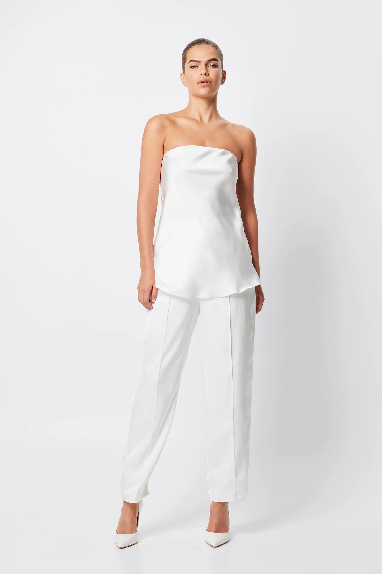 toulouse strapless top, white