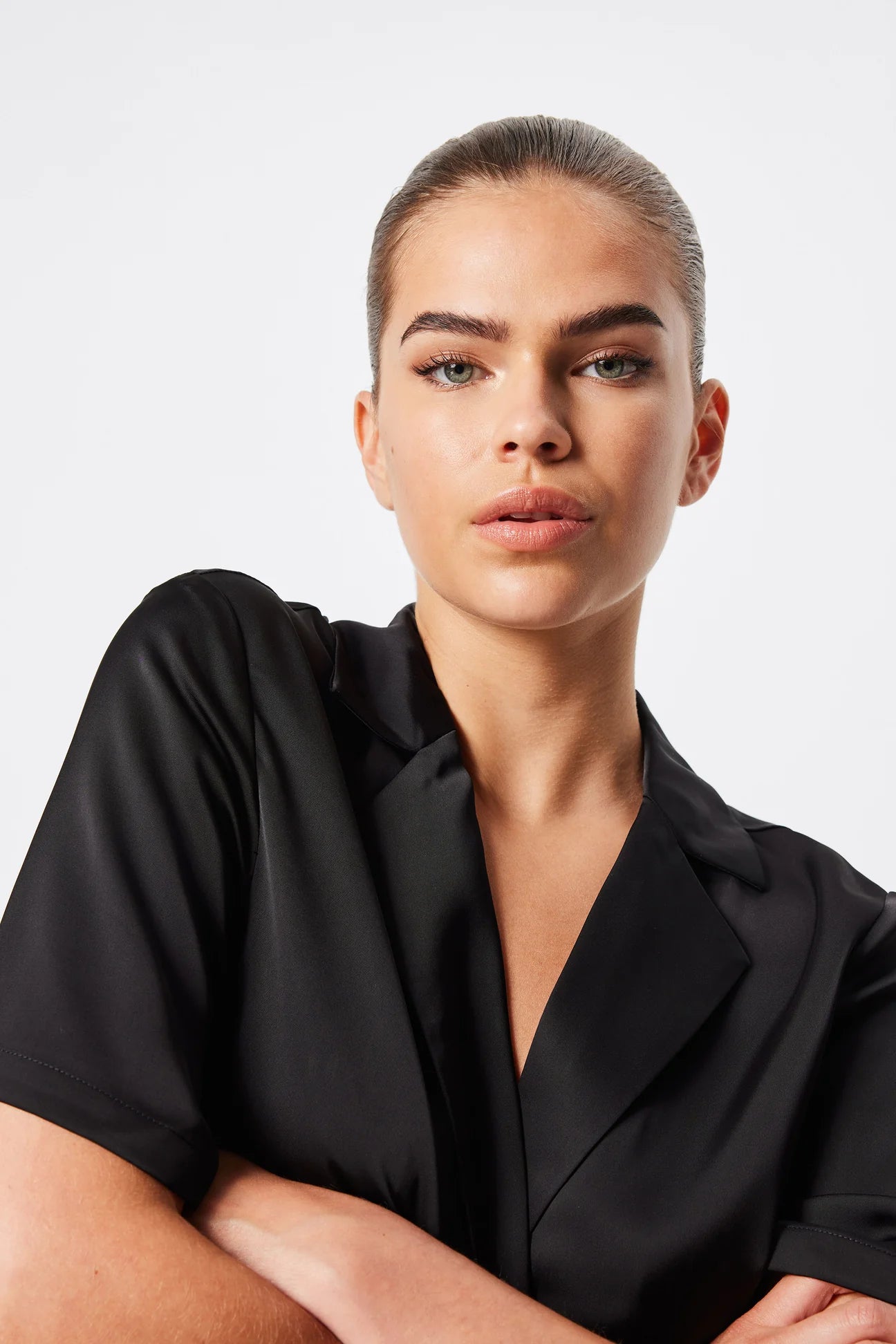 Adrift one button shirt, black