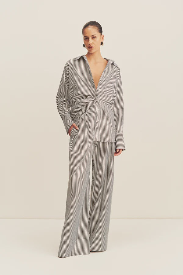 jayde oversized shirt, dark navy/ivory