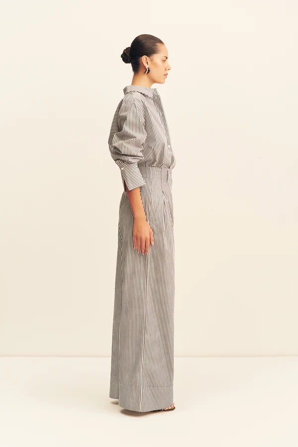 jayde high waisted relaxed pant, dark navy/ivory