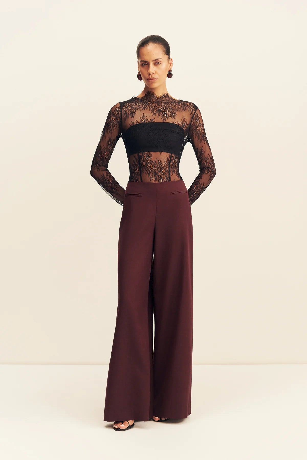 Asher wide leg pant, berry