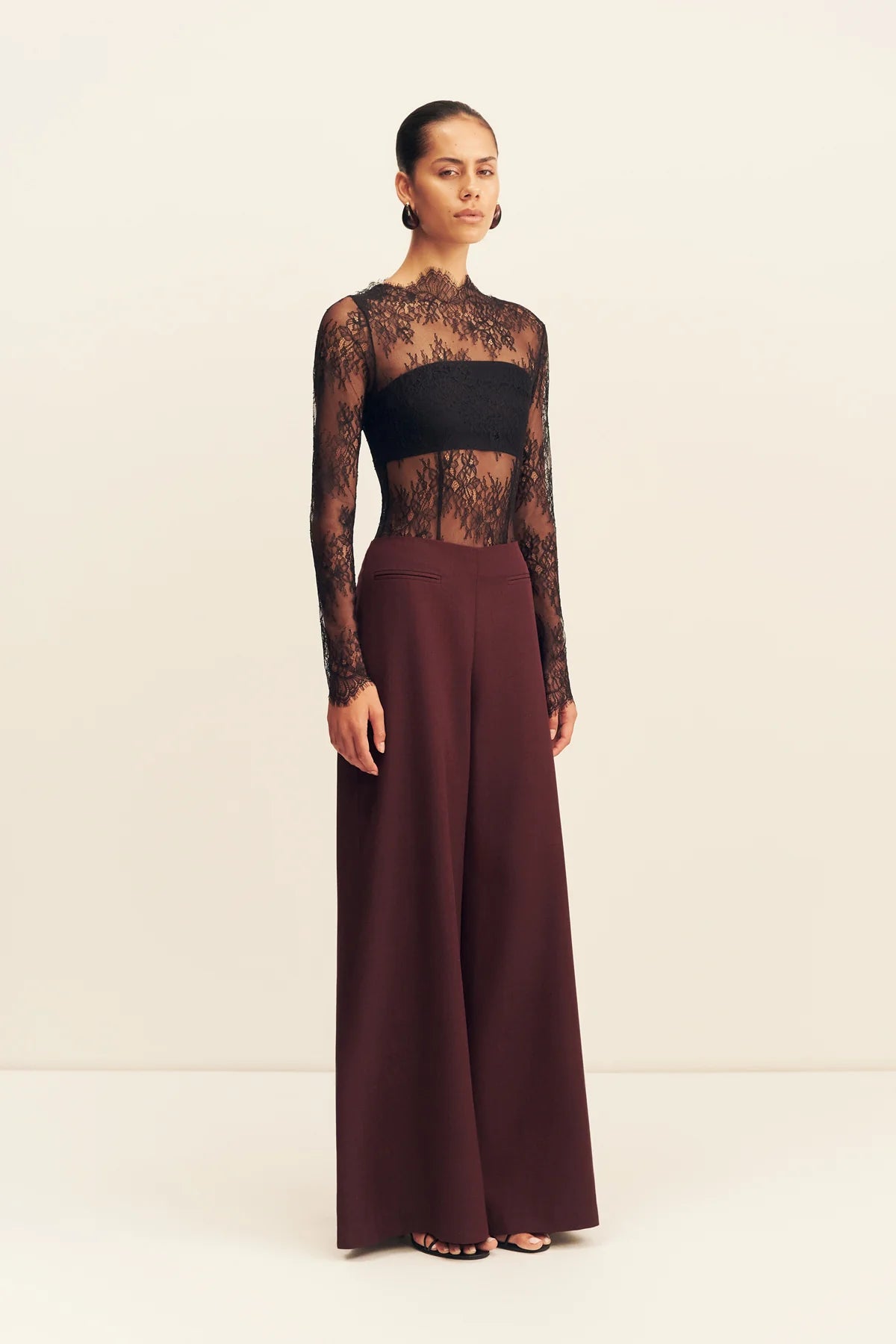 Asher wide leg pant, berry