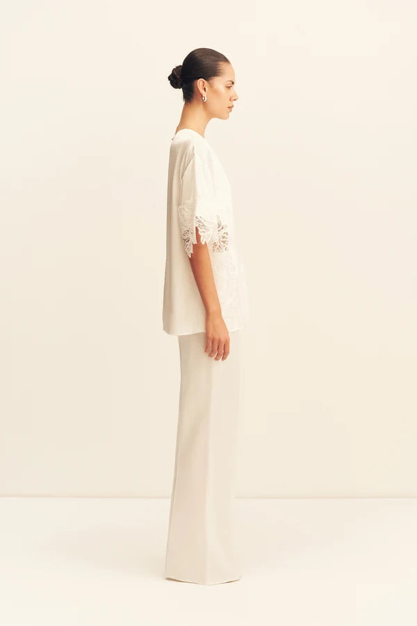 eniko lace t-shirt - ivory