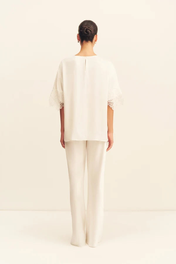 eniko lace t-shirt - ivory
