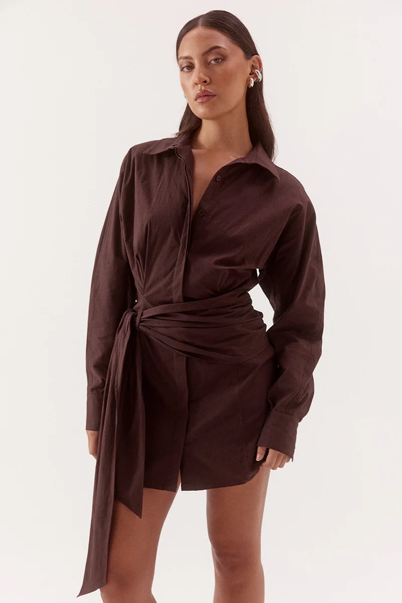 Marlowe shirt dress, espresso