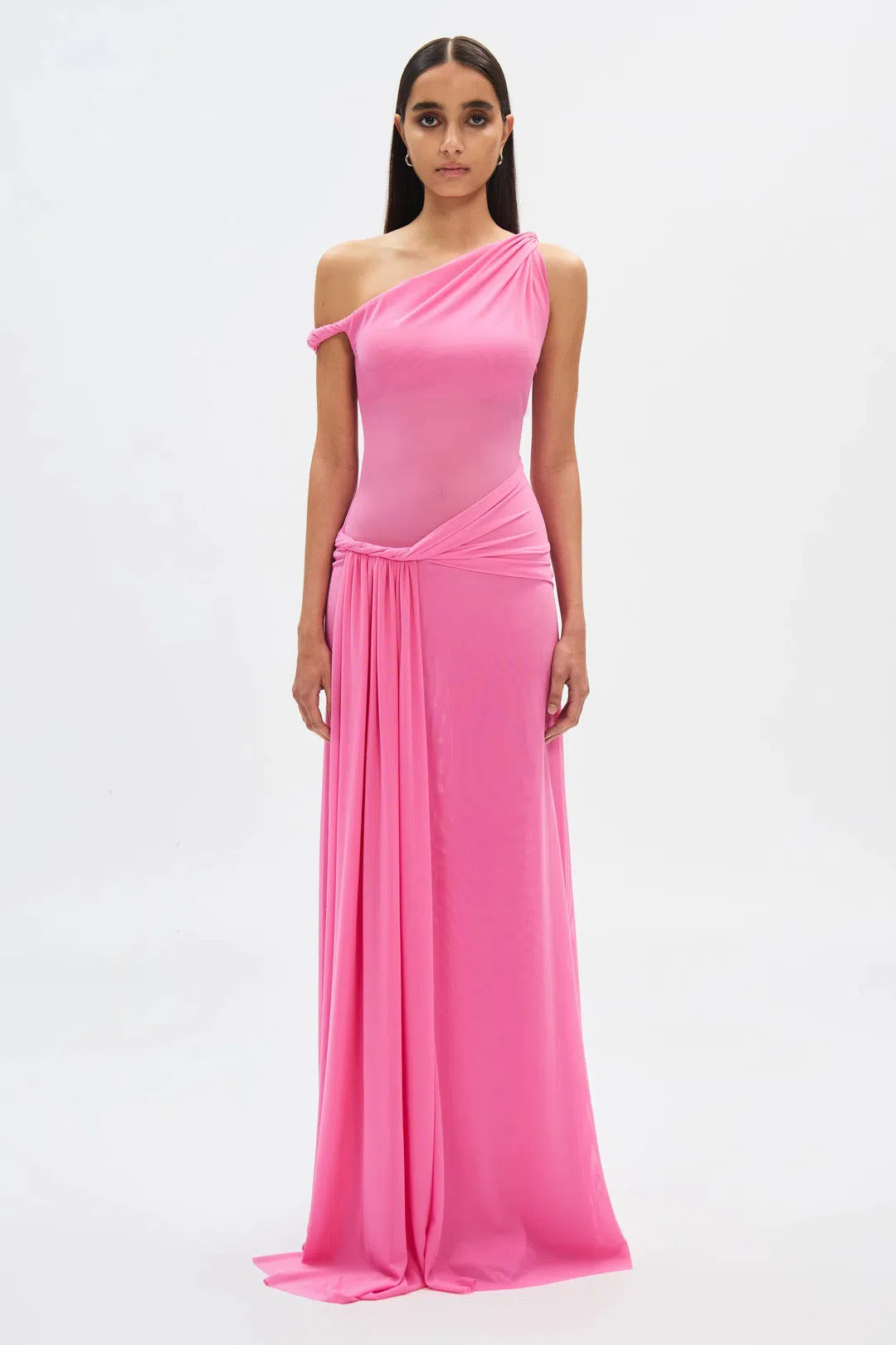 The sisal mesh maxi dress, orchid pink