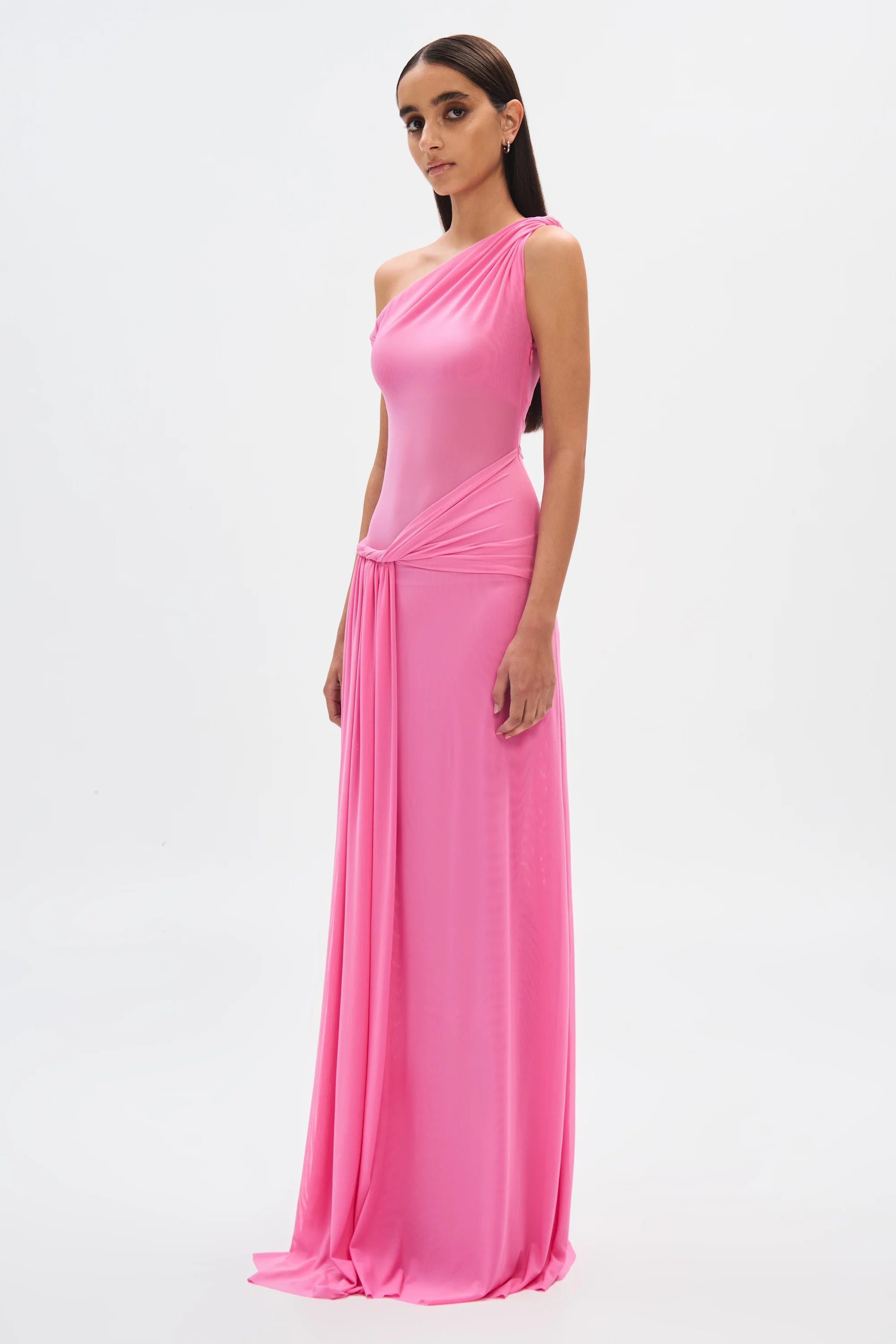 The sisal mesh maxi dress, orchid pink