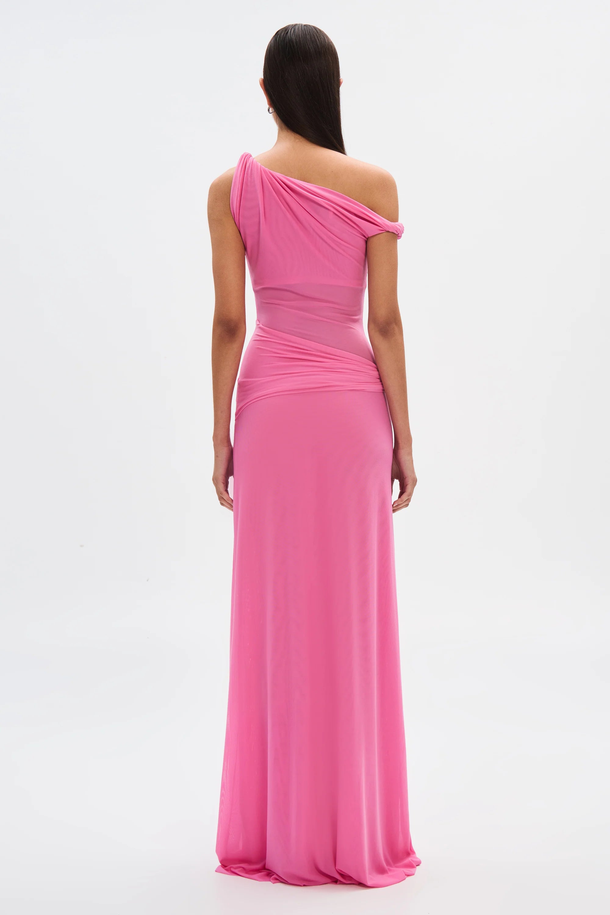 The sisal mesh maxi dress, orchid pink