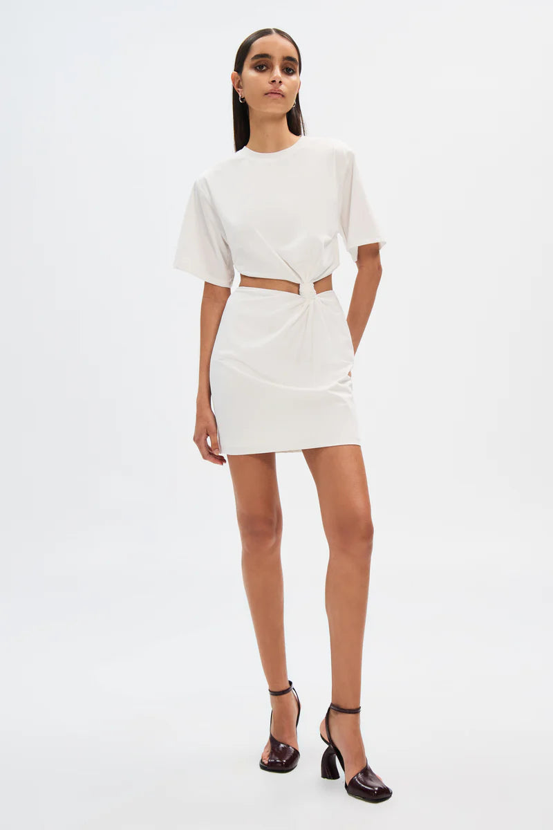 Cederik cotton mini dress, Ivory