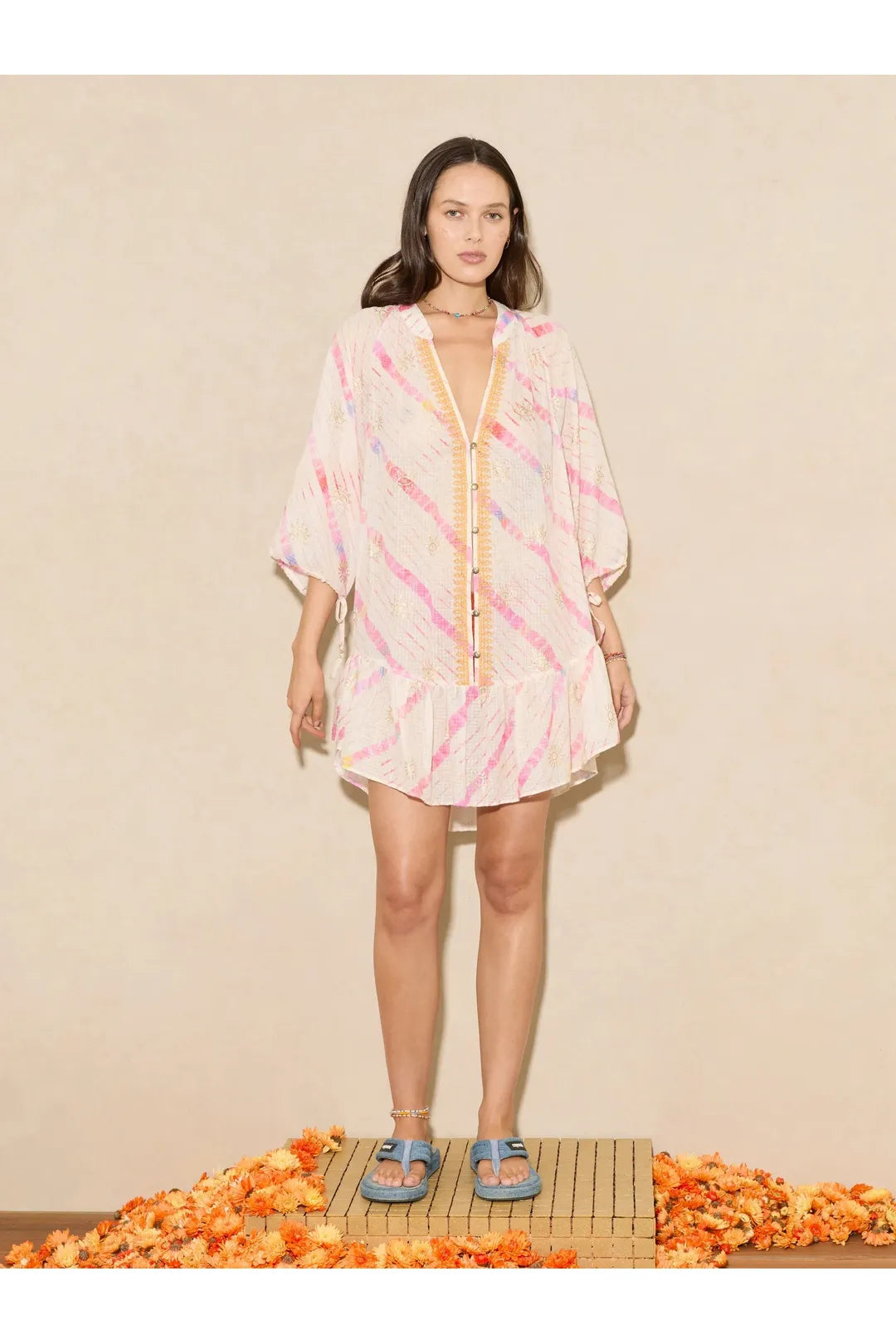 Aurora sheer frill dress