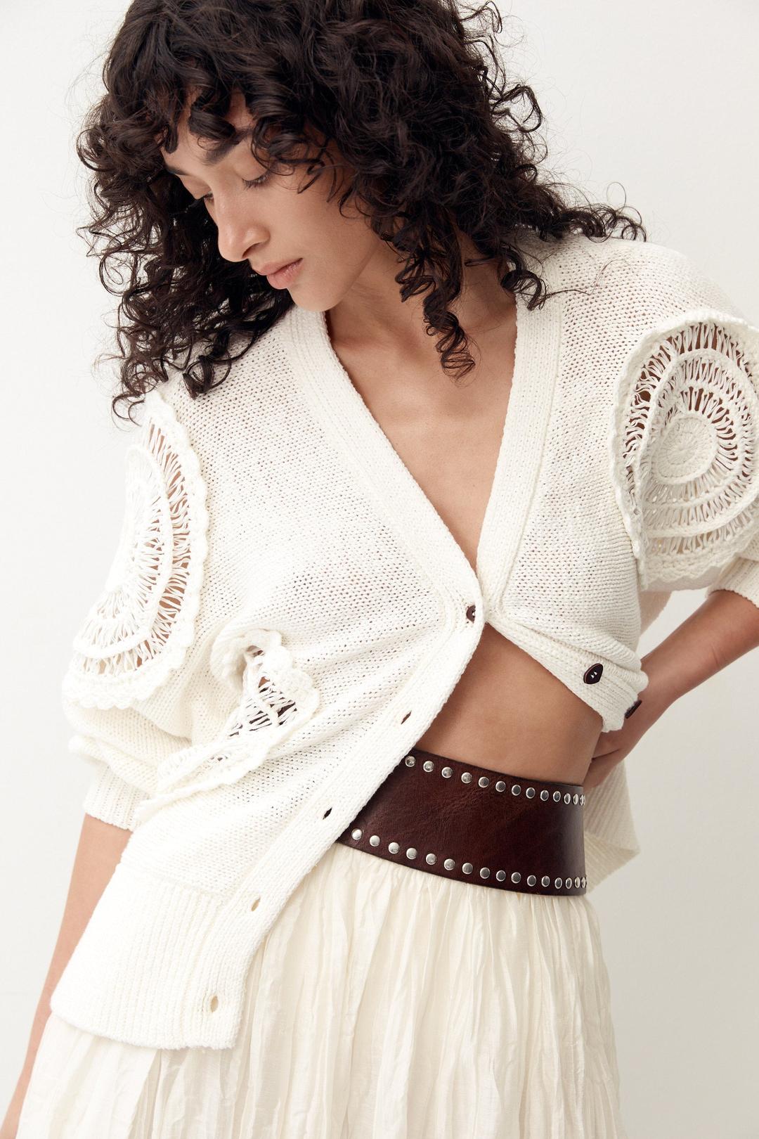 Martina knit cardigan, chalk