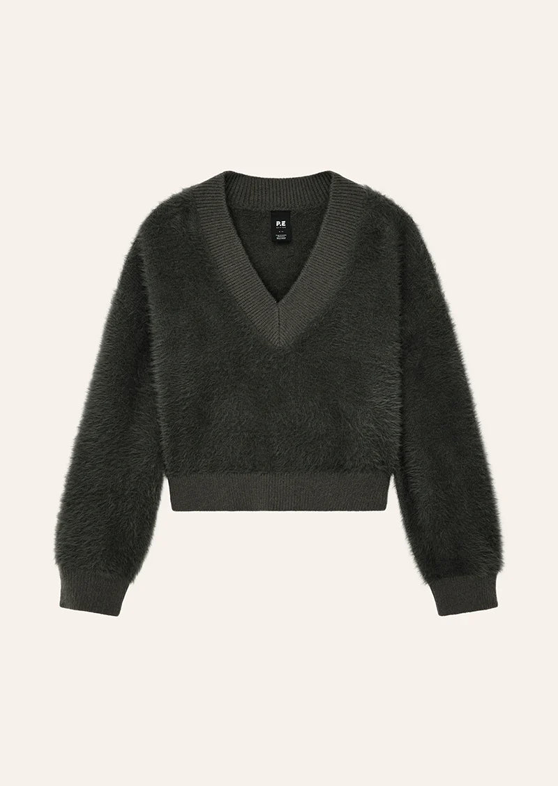 Greenpoint v neck knit, caviar
