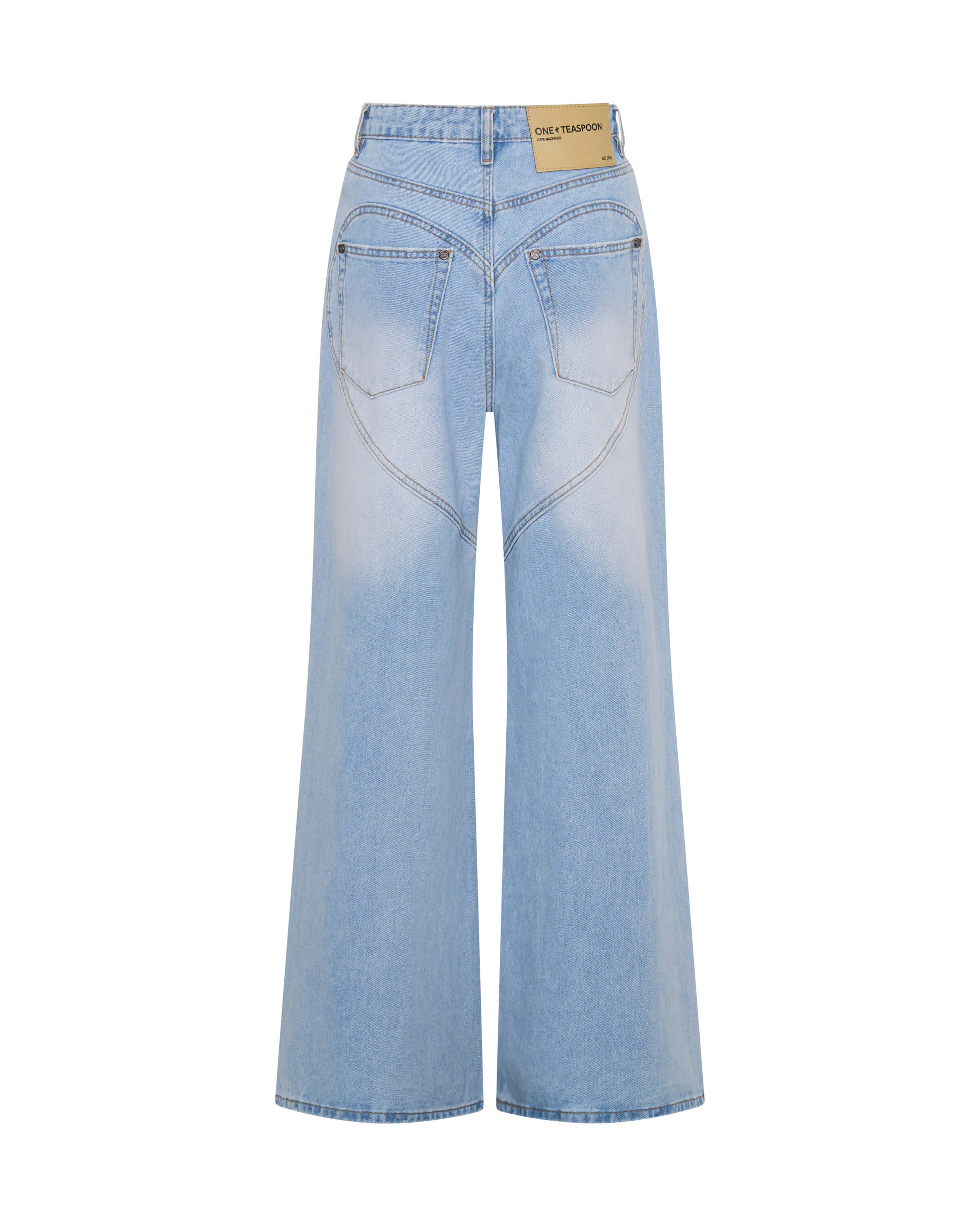 Love Machines Super Wide Leg Denim, Blue Heart