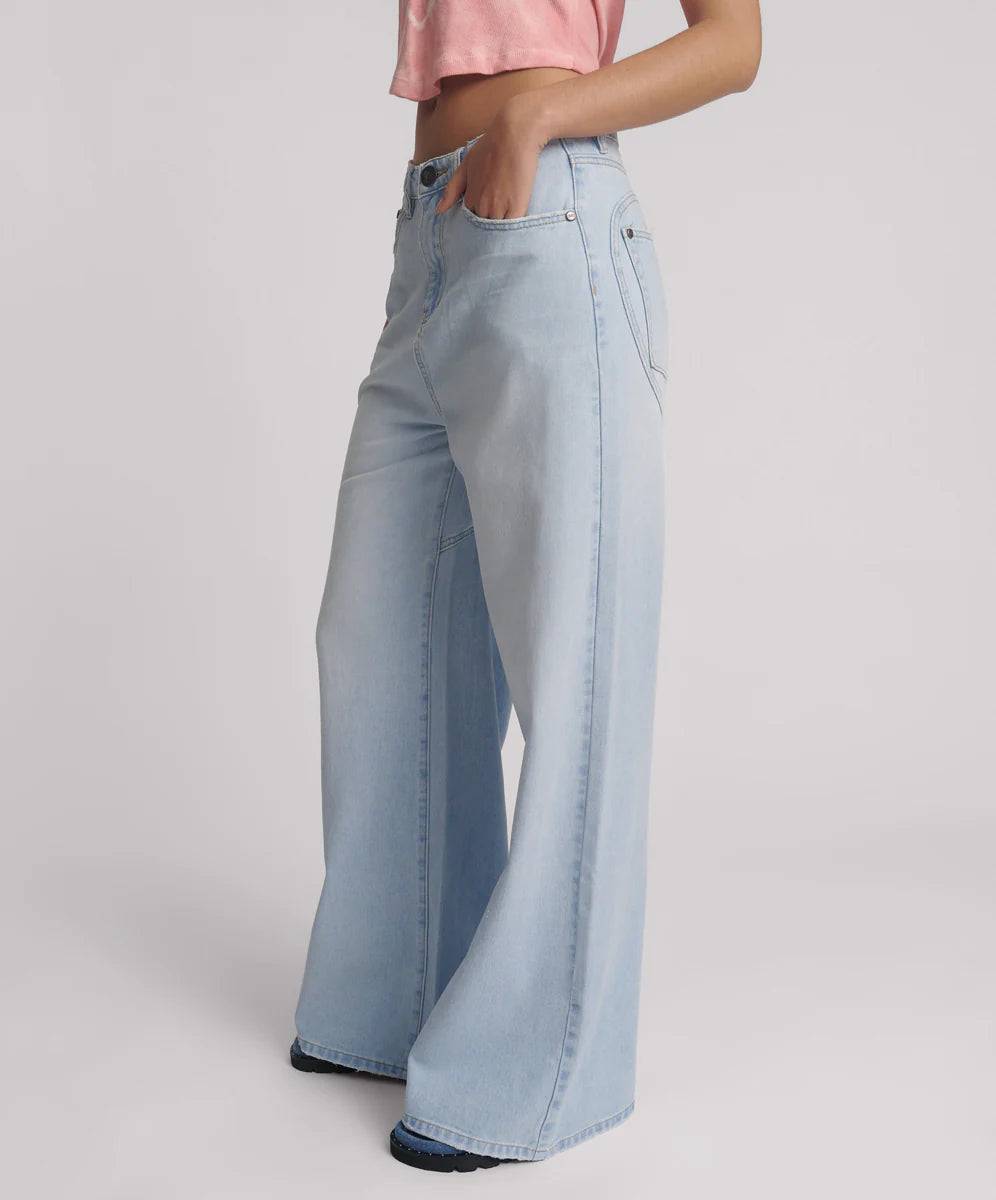 Love Machines Super Wide Leg Denim, Blue Heart