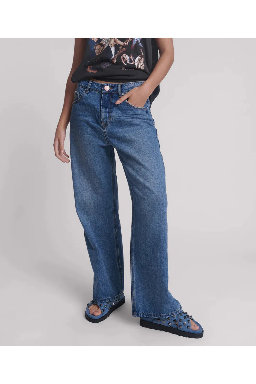 Baxters Wide Leg Denim Jeans - Blue Love