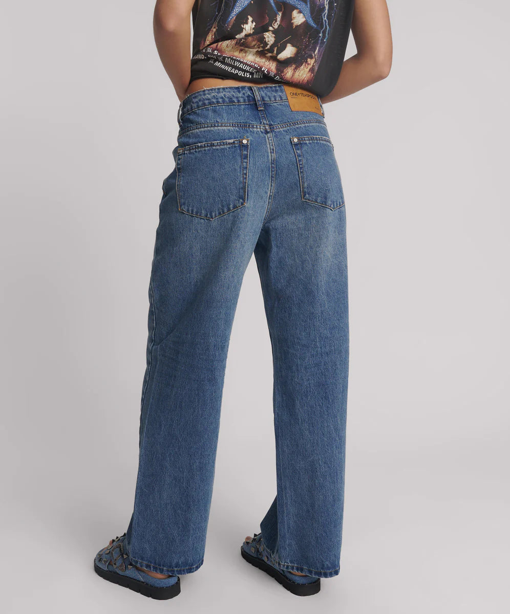 Baxters Wide Leg Denim Jeans - Blue Love