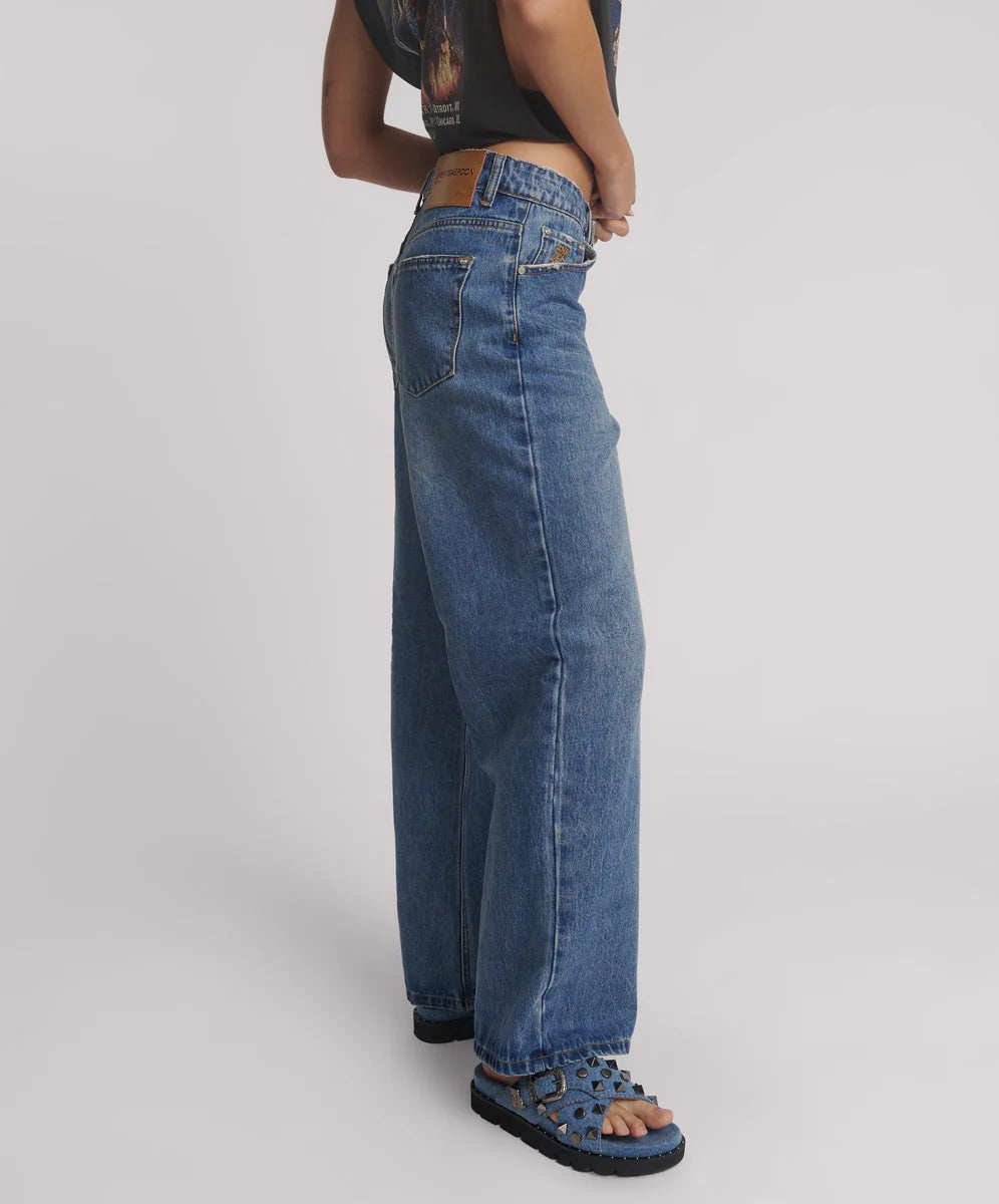 Baxters Wide Leg Denim Jeans - Blue Love