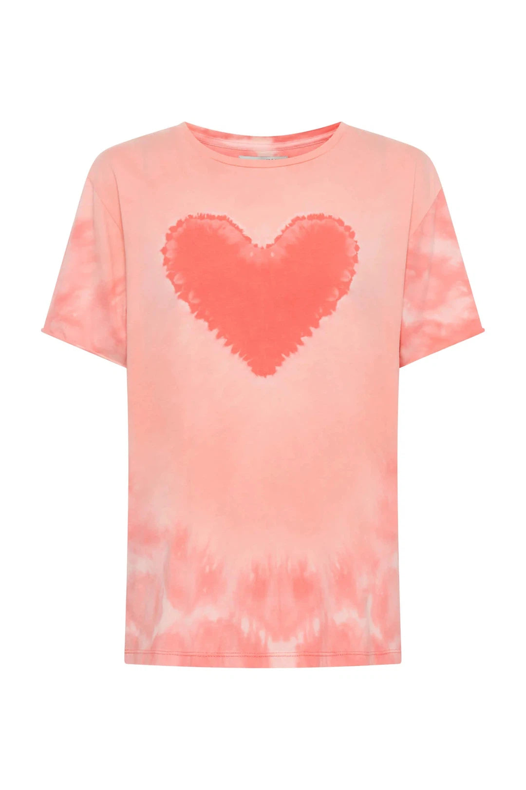 Heart Throb Tie Dye Boyfriend Tee - Coral Pink