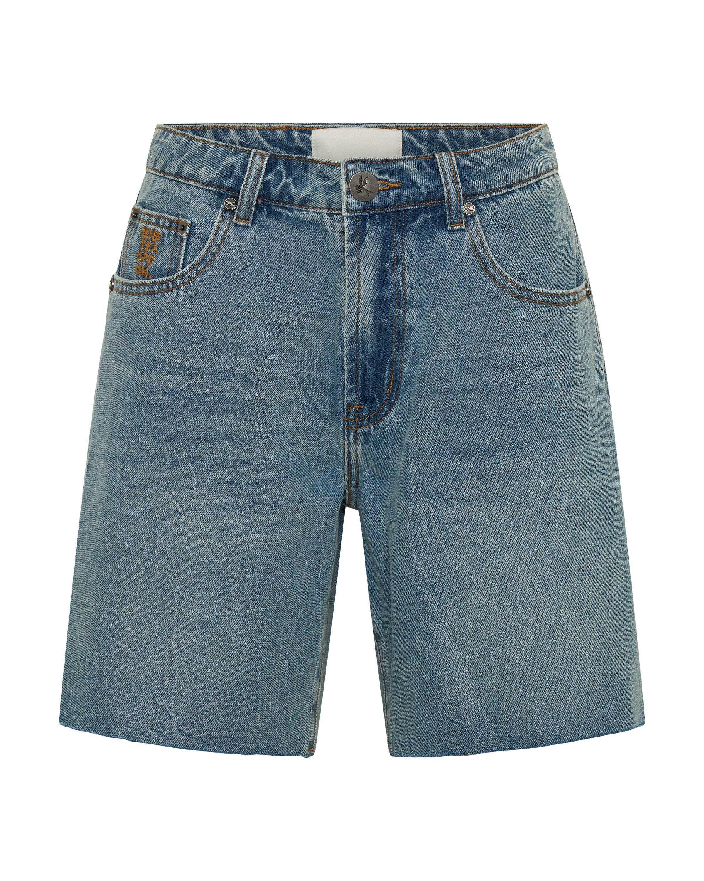 Jacksons Mid Waist Wide Leg Denim Shorts, Blue Crush