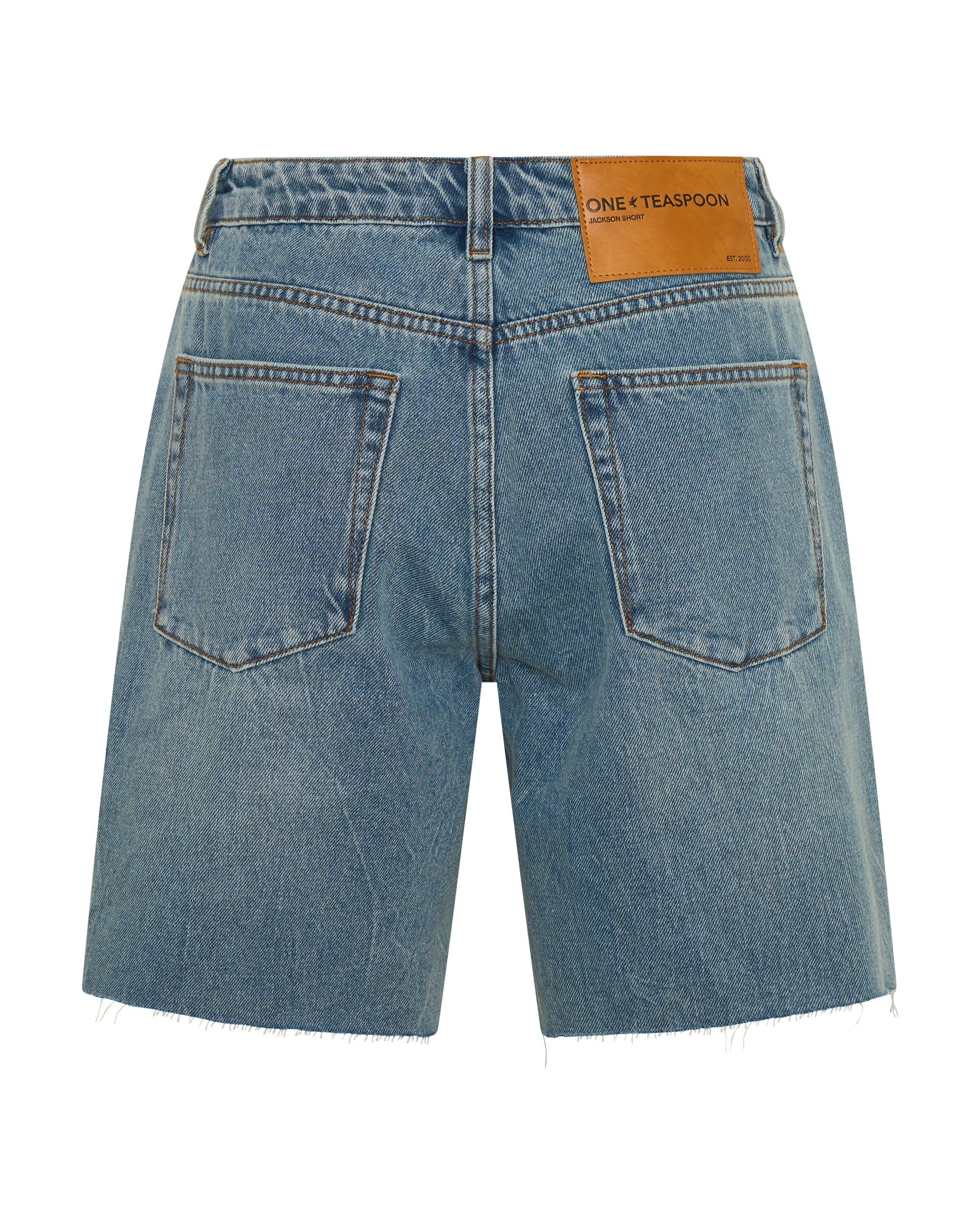 Jacksons Mid Waist Wide Leg Denim Shorts, Blue Crush