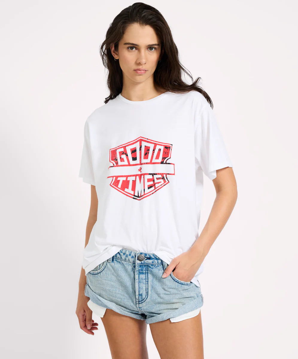 Good times boyfriend tee, white