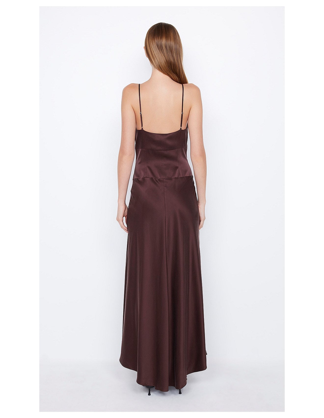 kaia v dress. choc plum