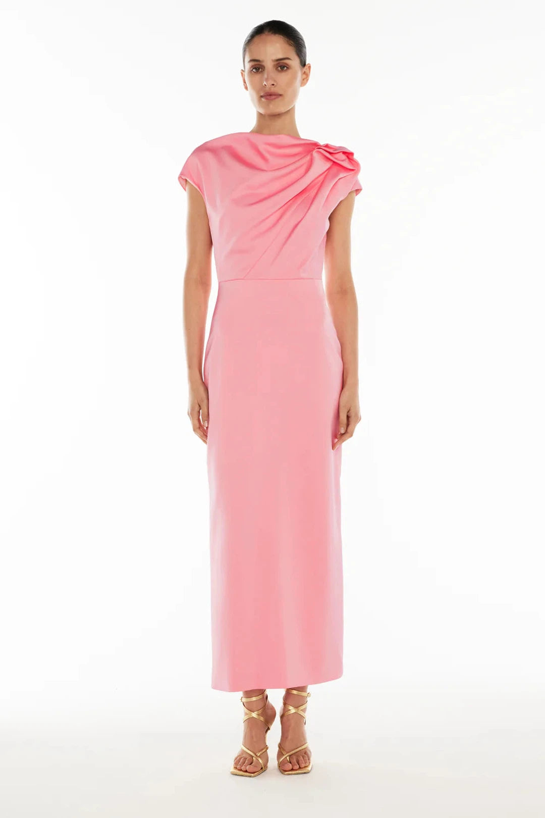 grand illusion maxi gown, pink