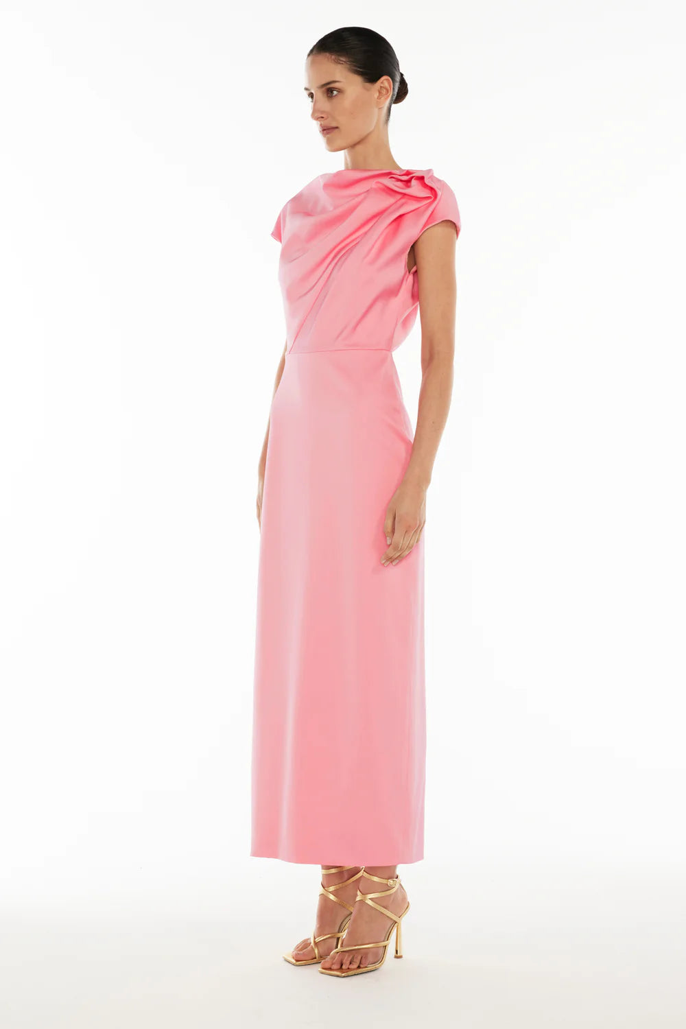 grand illusion maxi gown, pink