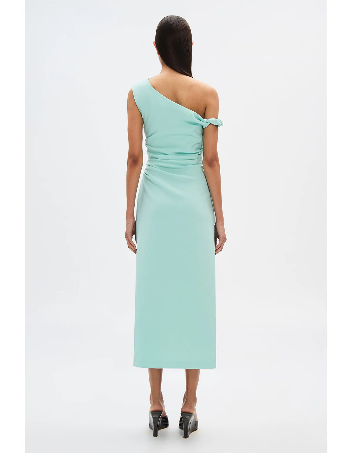 The gaia twill midi dress, pale aqua