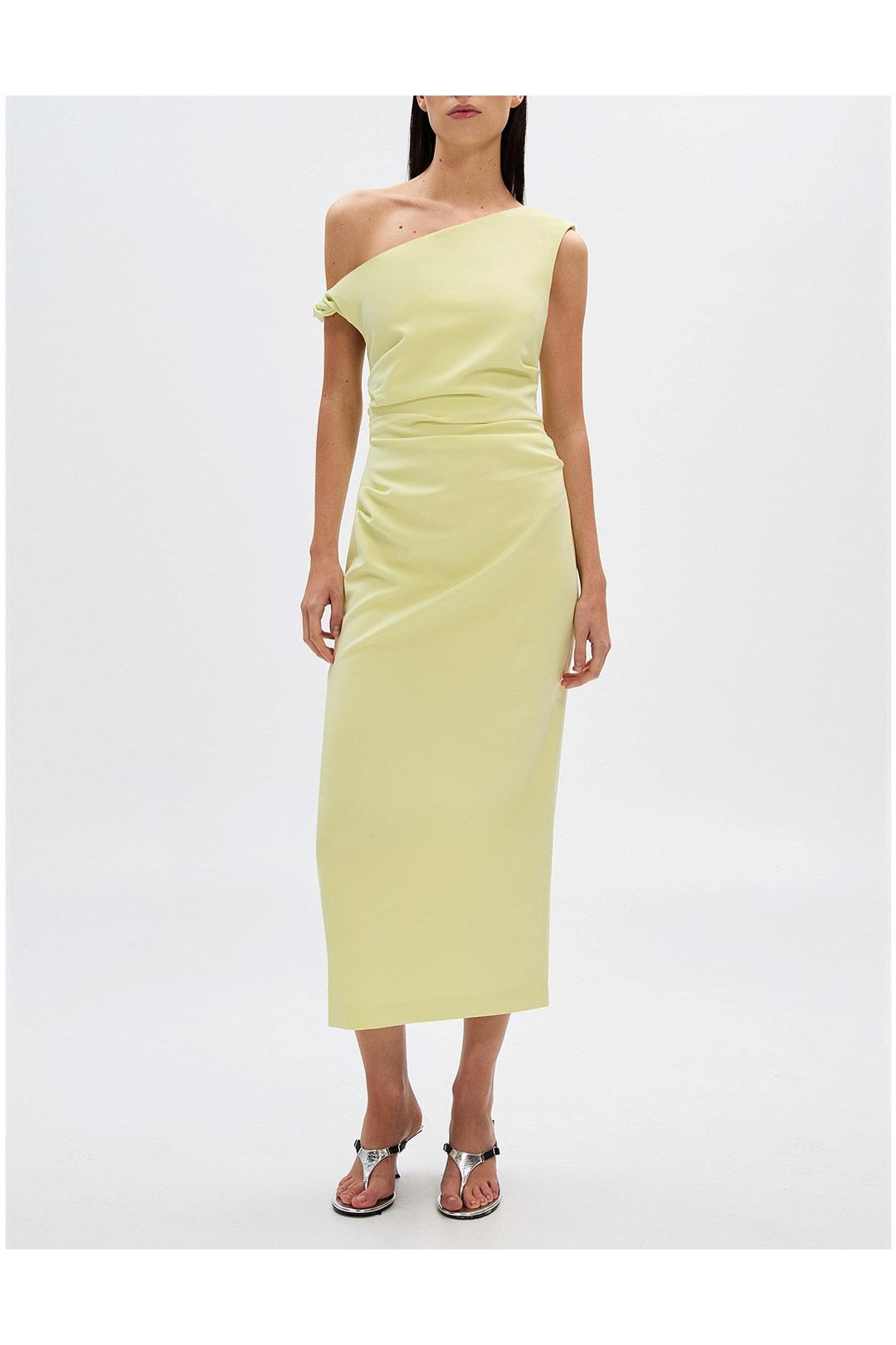 the gaia twill dress, lime sorbet