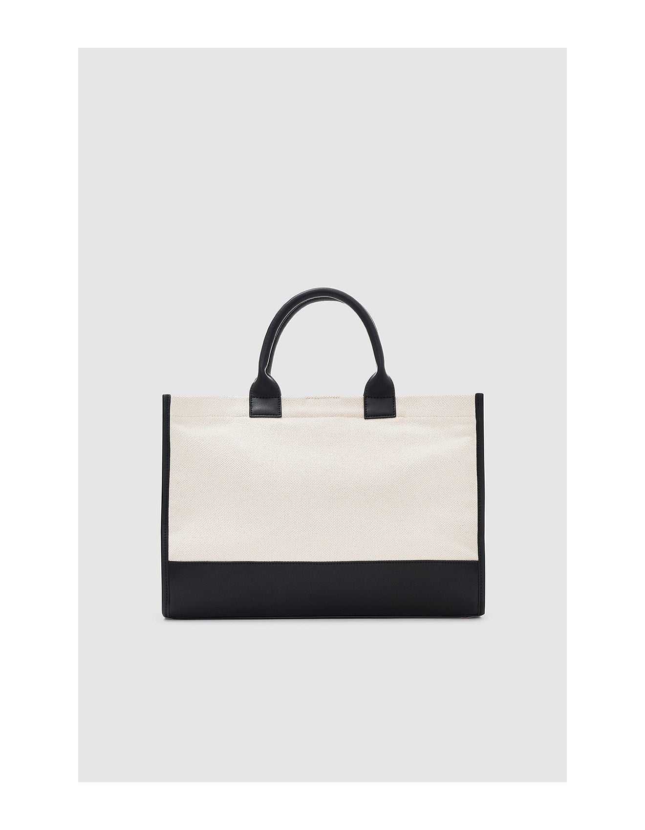 Medium lara tote, natural canvas/black