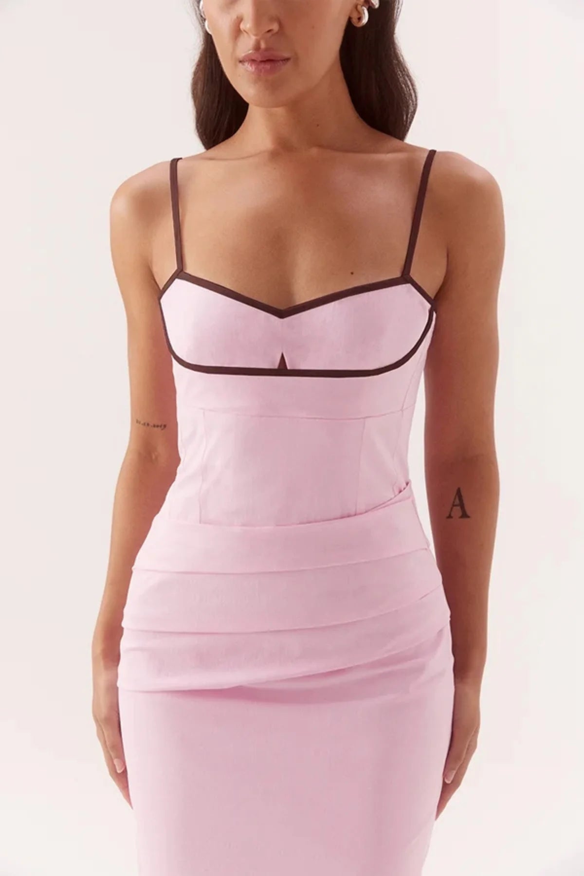 Britta dress, peony/choc