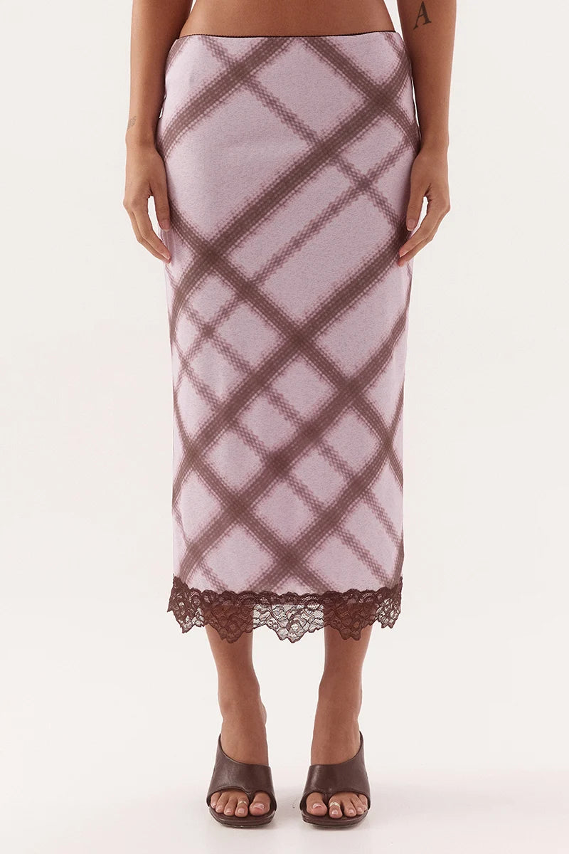 Ashti slip skirt, plaid