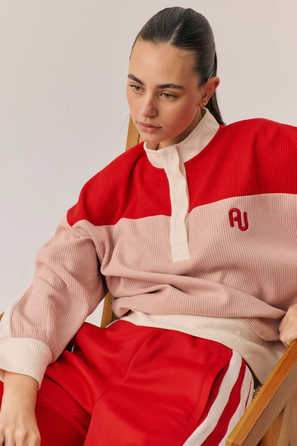 Aj vintage knit sweatshirt, soft blush