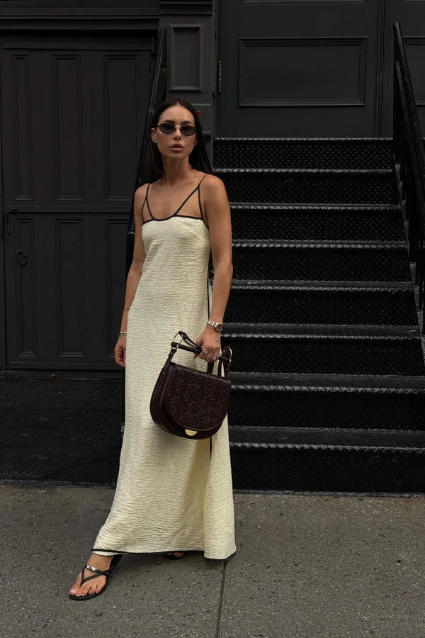 The Violeta dress, creme jacquard