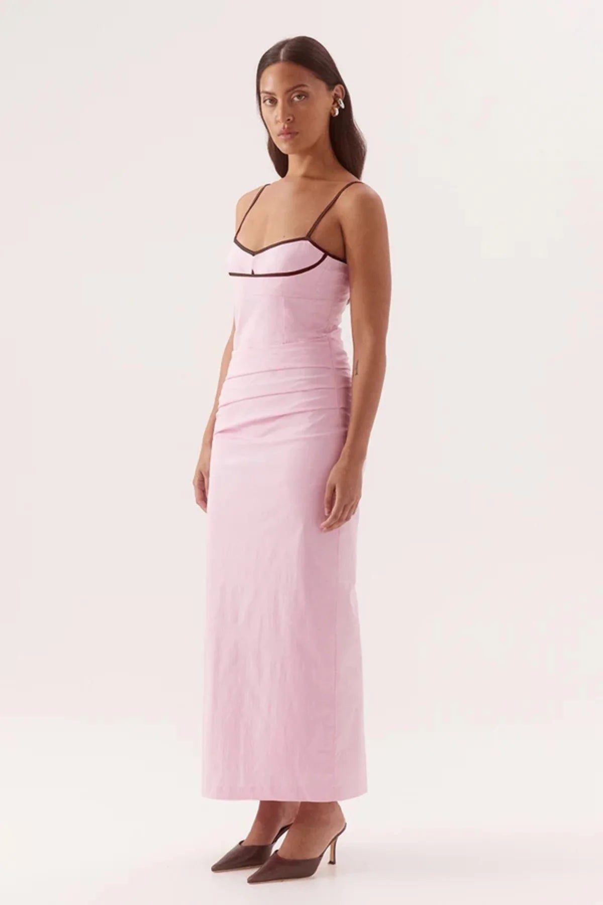 Britta dress, peony/choc