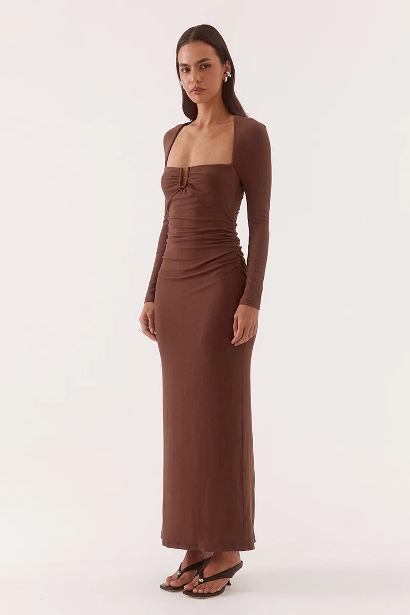 Lola dress, mocha