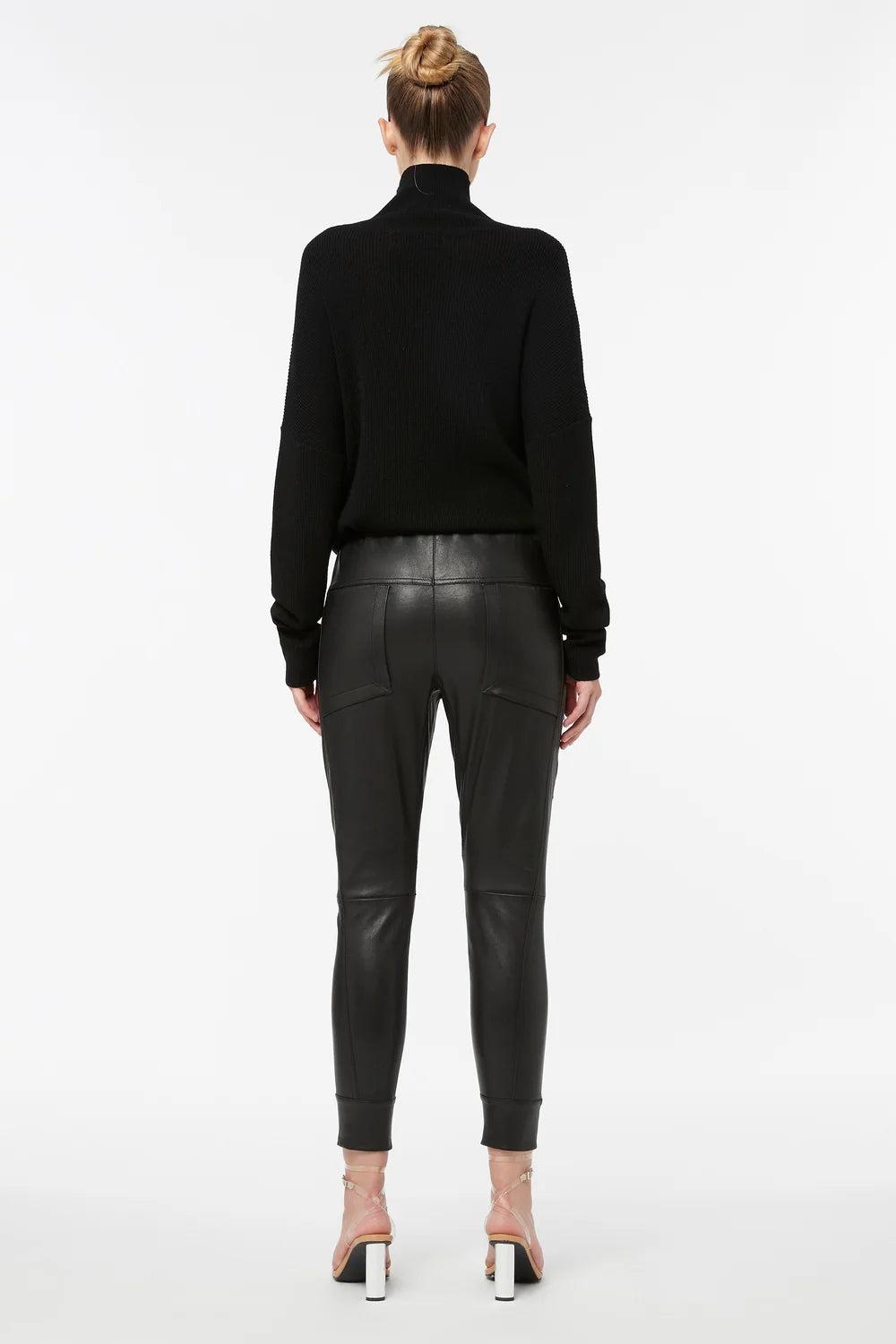 Open season stretch leather pant, black