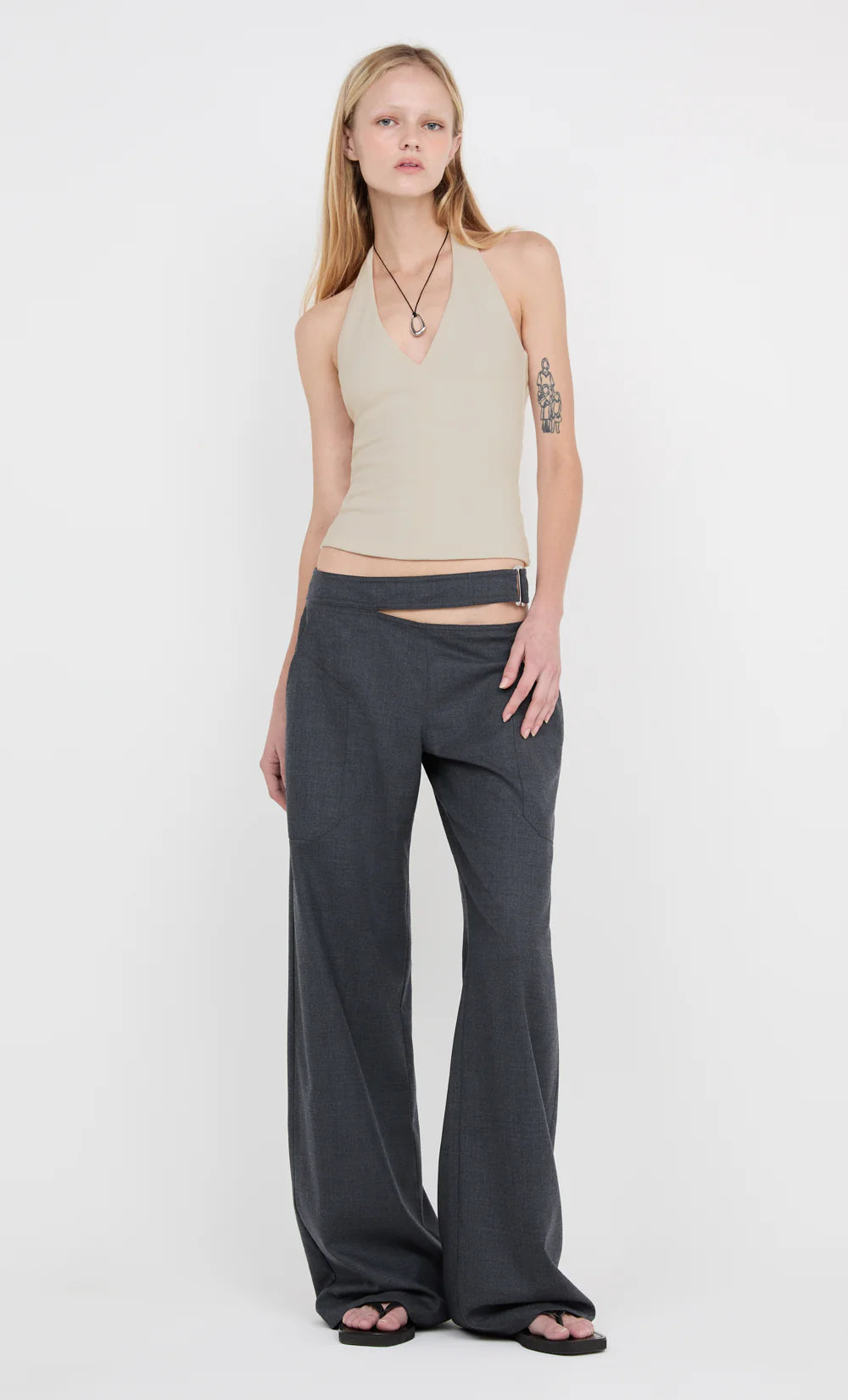 Ione halter top, Taupe