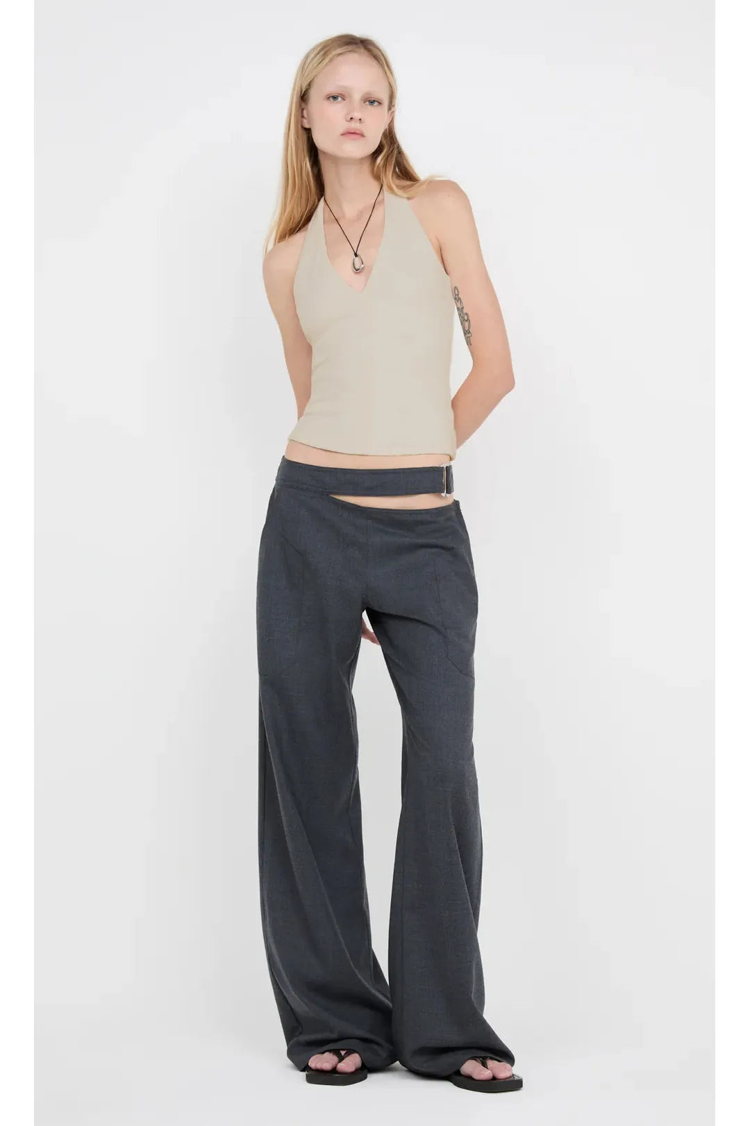 Ione halter top, Taupe