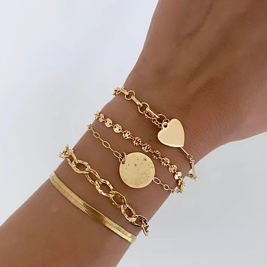 Carrie heart bracelet, gold