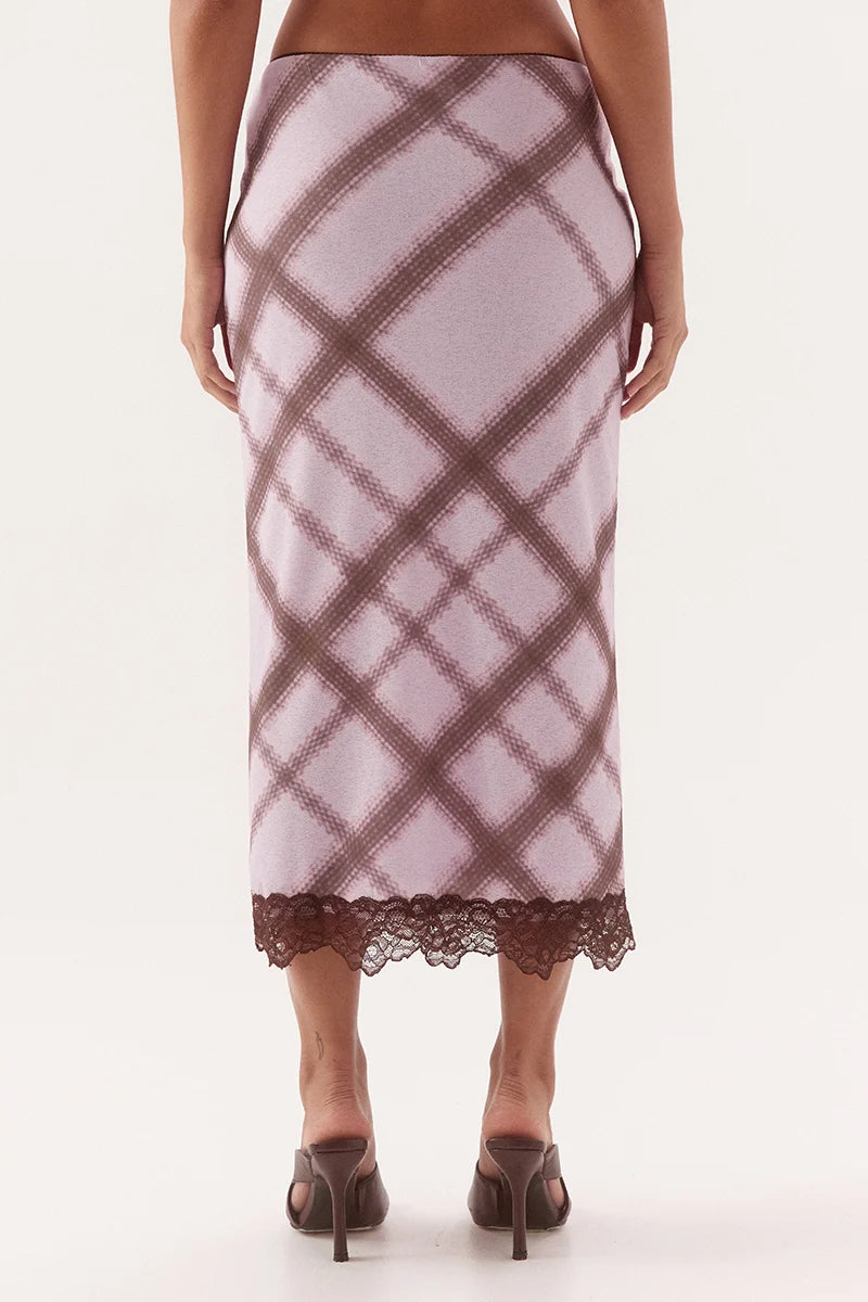 Ashti slip skirt, plaid