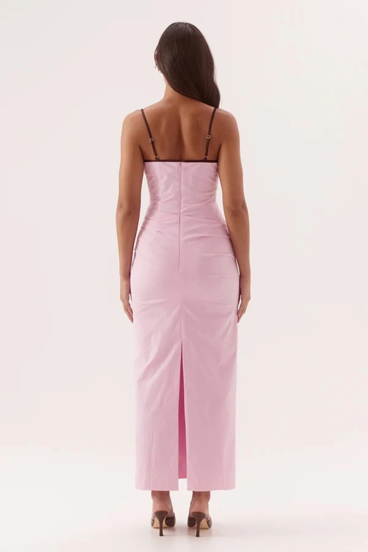 Britta dress, peony/choc