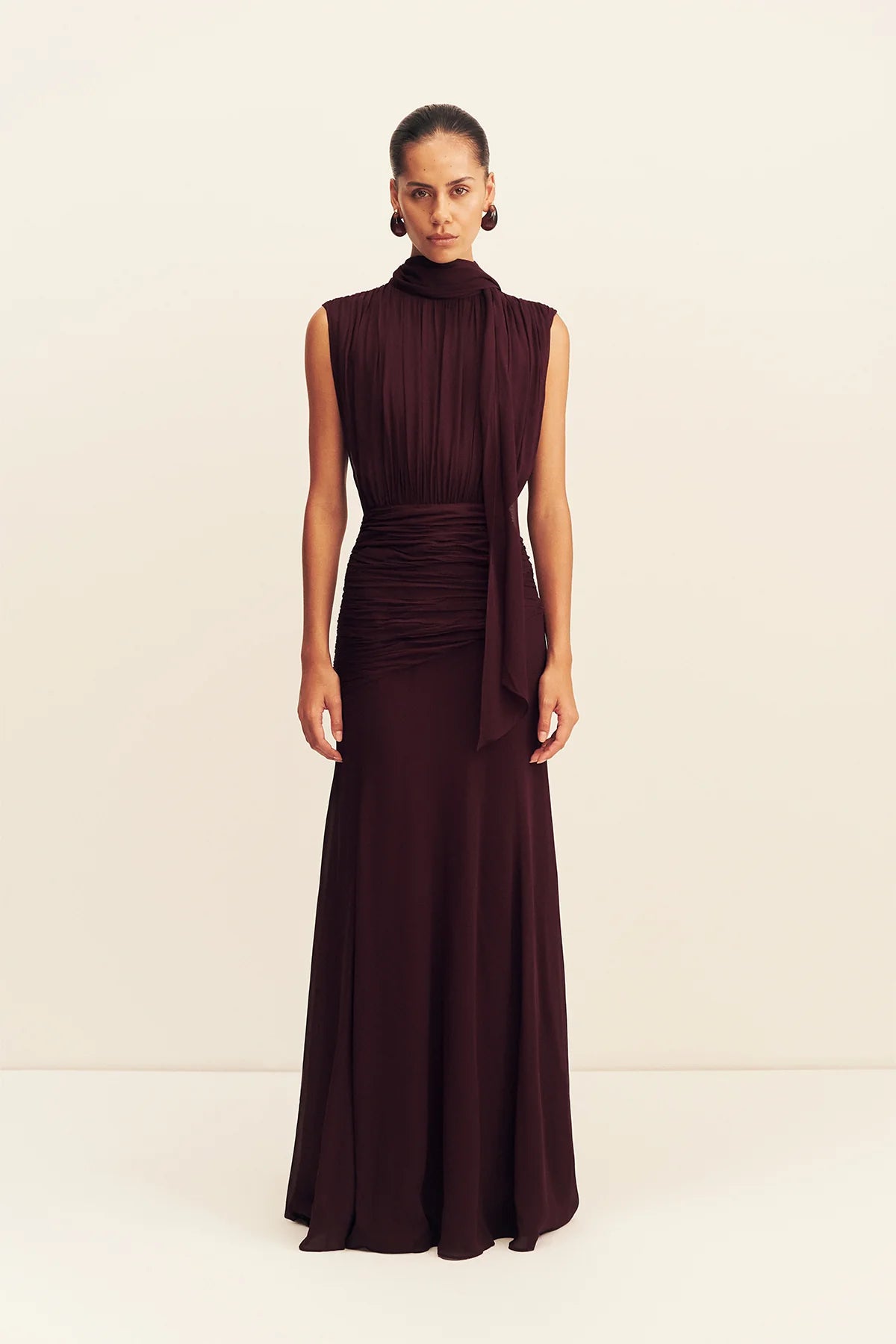 Amina scarf neck dress, wine tasting