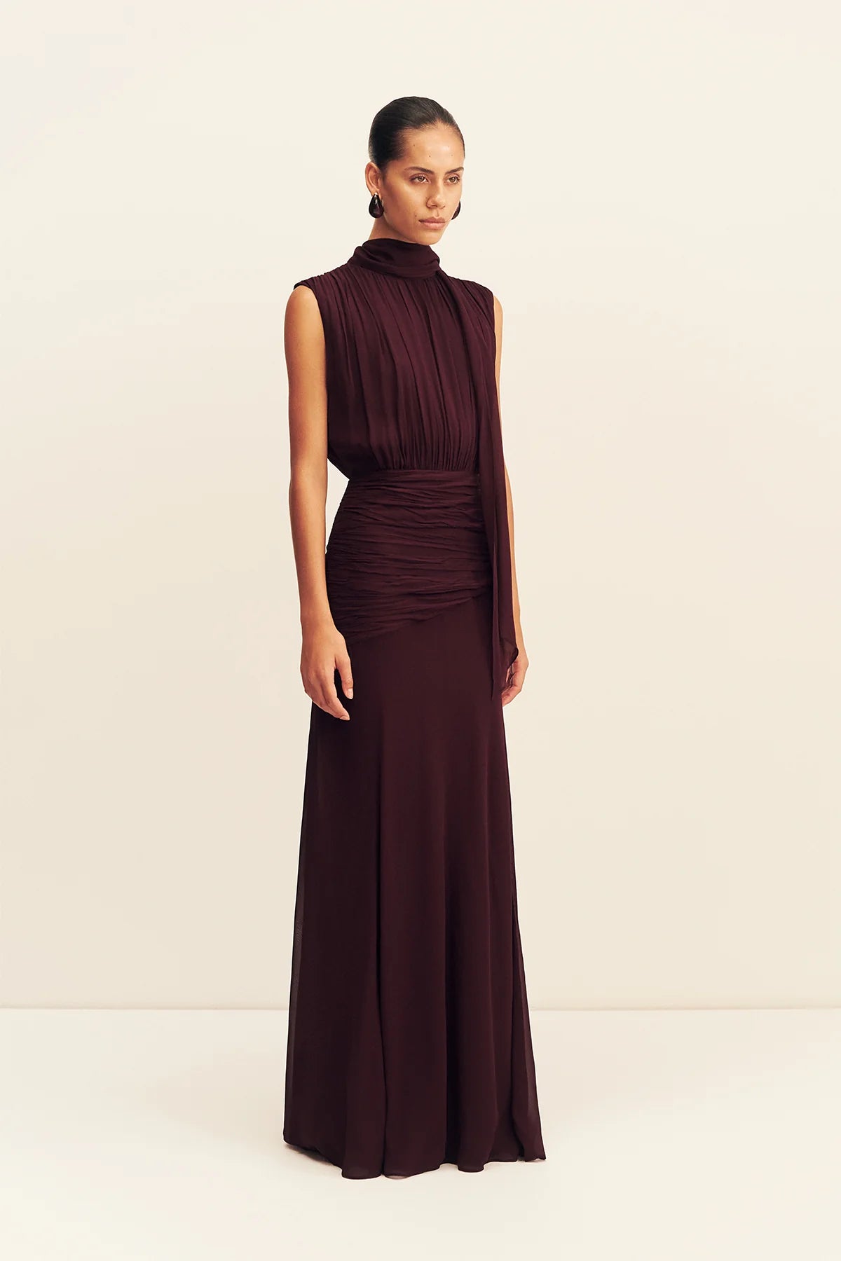 Amina scarf neck dress, wine tasting