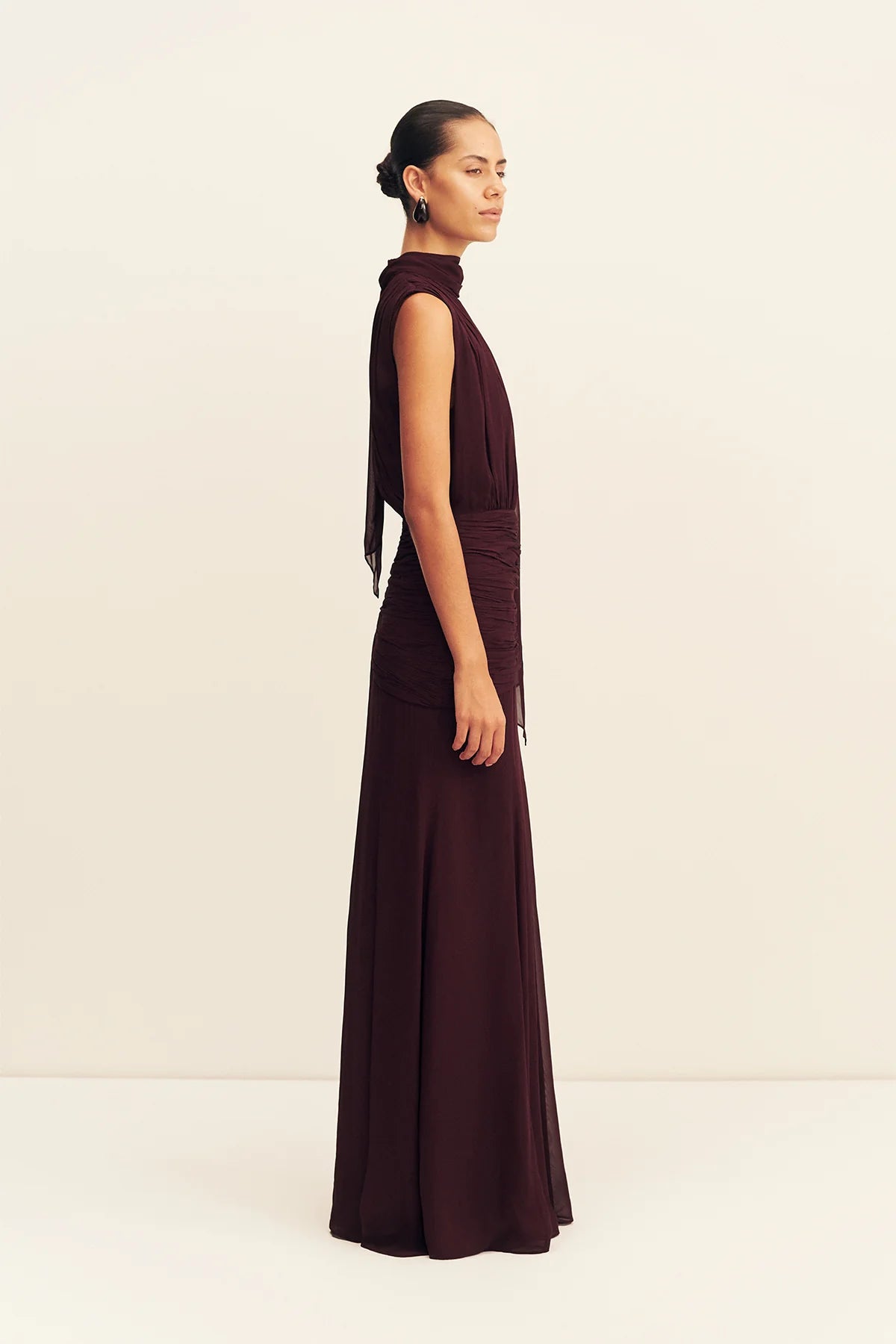 Amina scarf neck dress, wine tasting