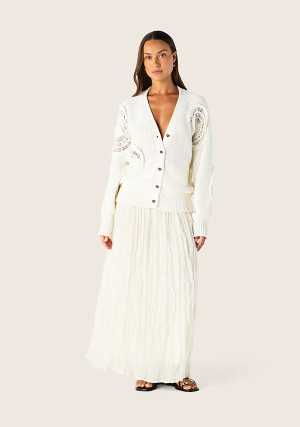 Martina knit cardigan, chalk