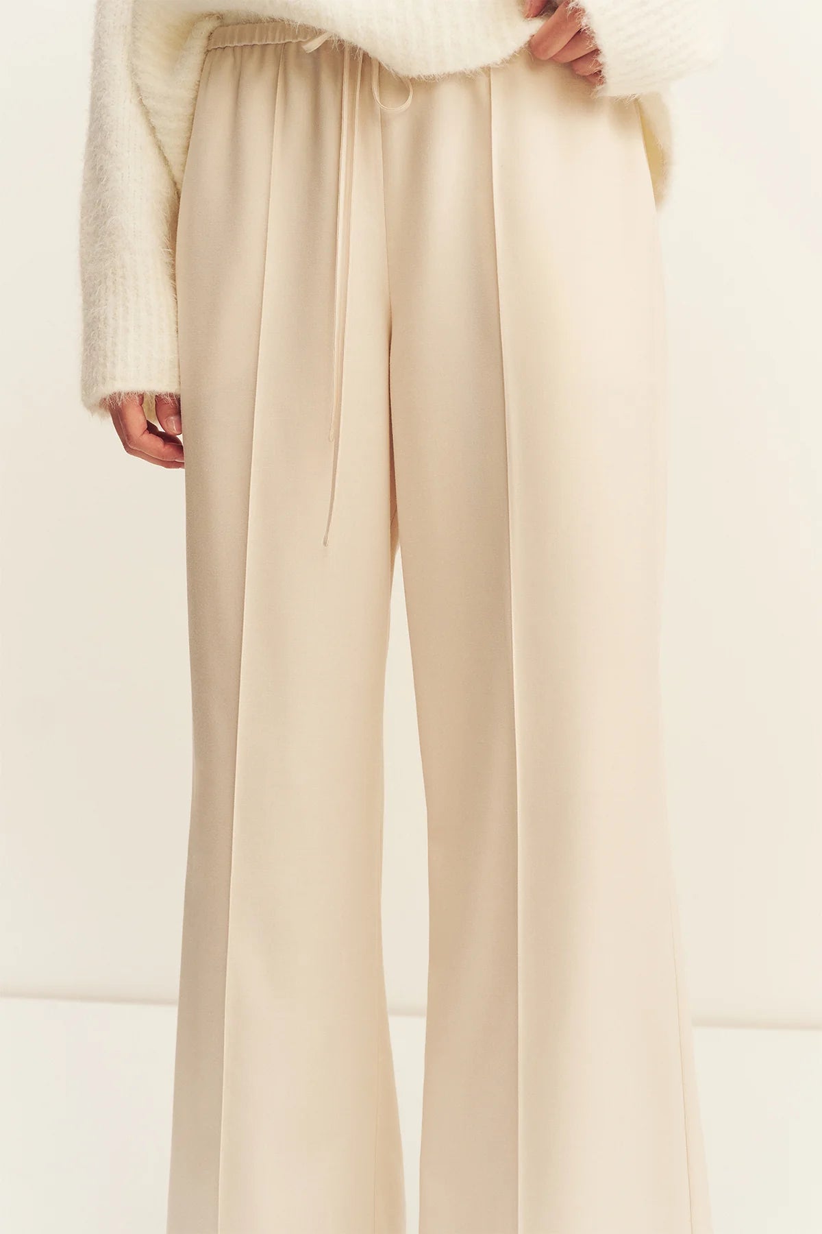 Asher suiting drawstring pant, white swan