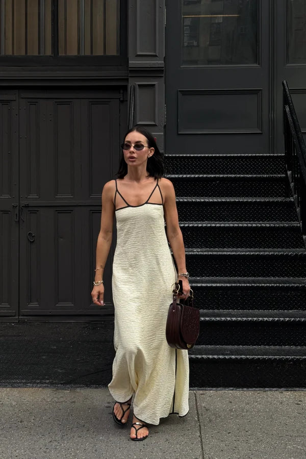 The Violeta dress, creme jacquard