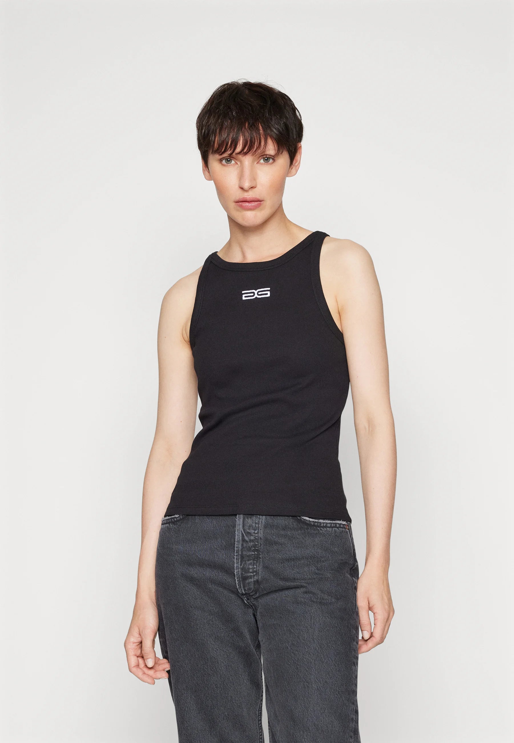 Drew Gz logo tank, black